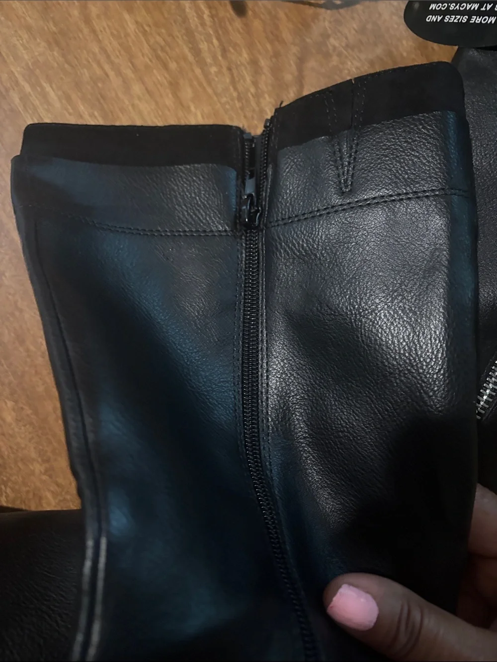 Style & Co. Black Over-the-Knee Zip Riding Boots